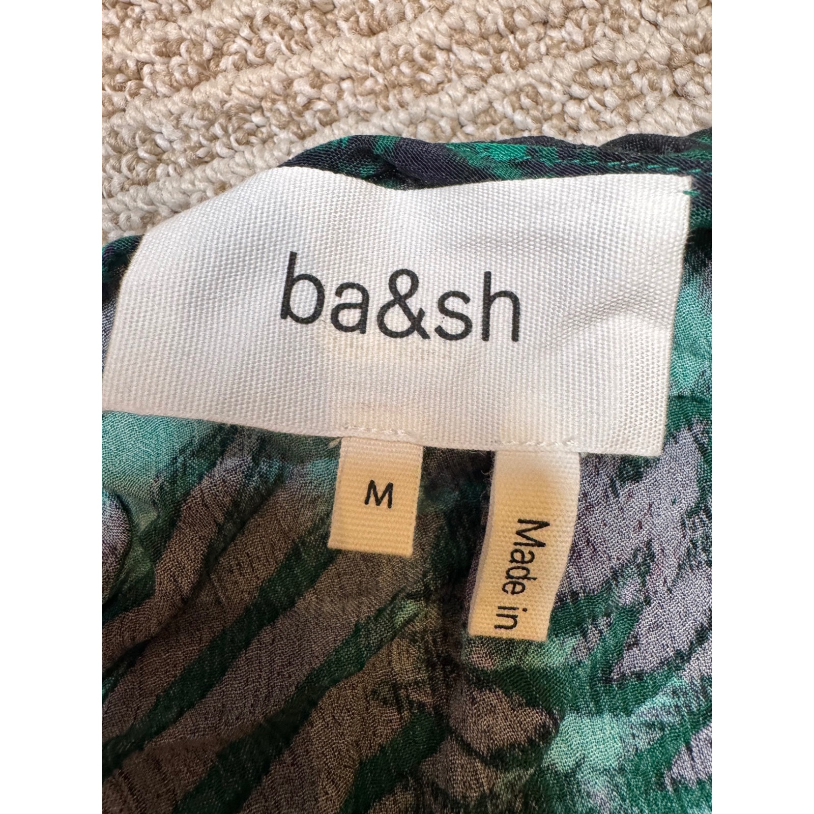 Ba&Sh Maxi Dress Green Mandala Print Cutout V Neck Short Sleeve Size M — image 2 of 8